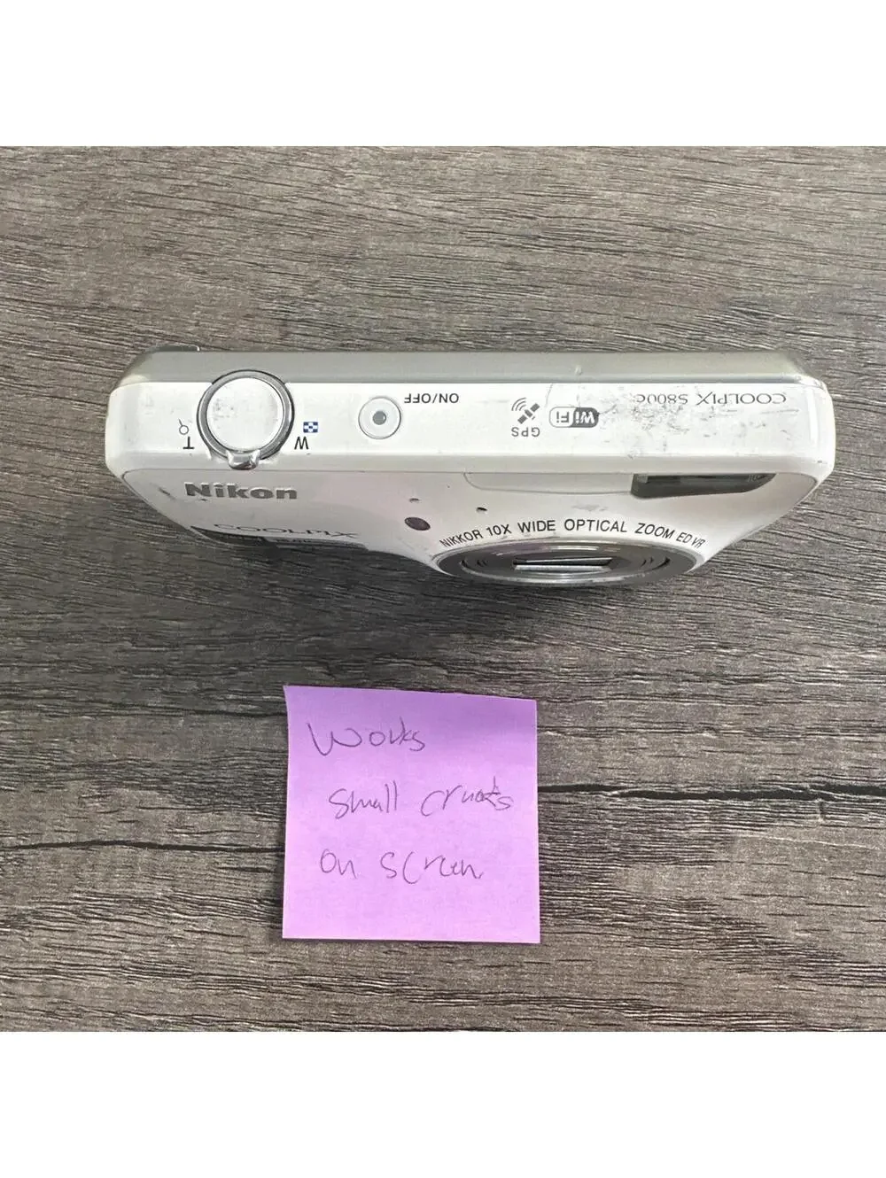 Nikon CoolPix S800C 16.0 MP 10x Zoom Digital Camera White Tested Working Read*